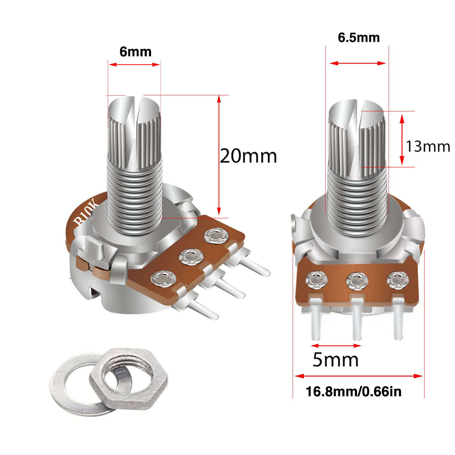 پتانسیومتر ایستاده (ولوم) ( 3 پایه )